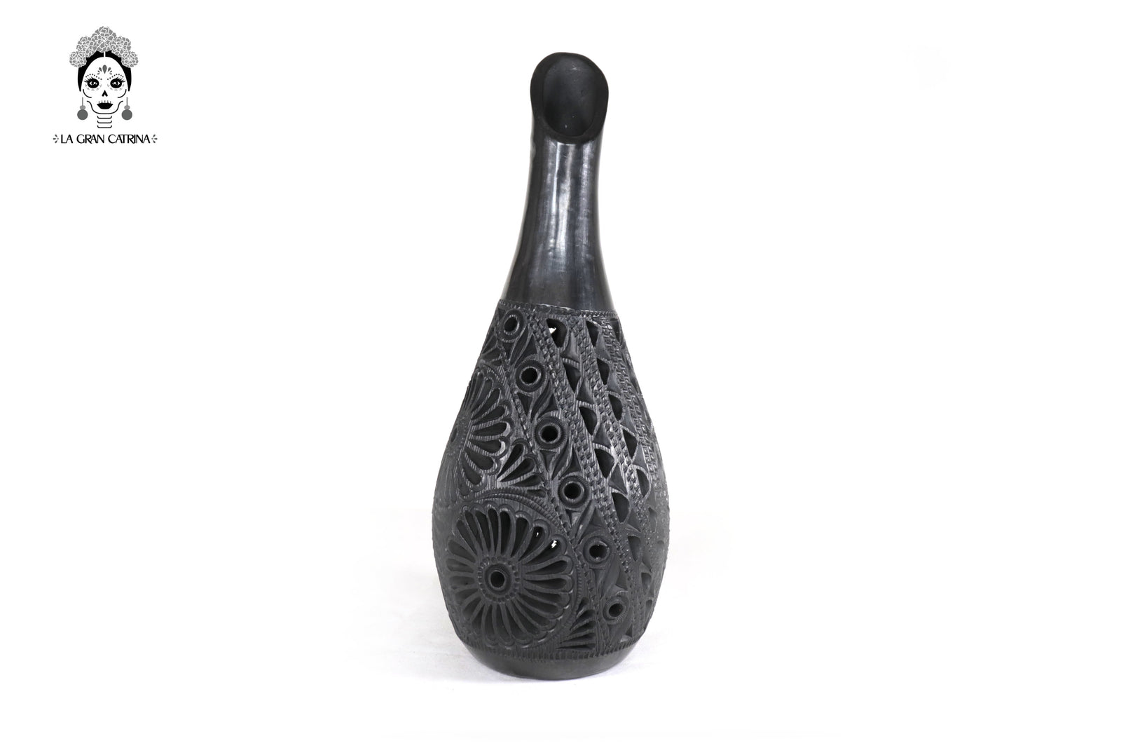 Set de 3 Jarrones "Río" de Barro - 43 cm. 16.9 in., 36 cm. 14.1 in., 23 cm. 9 in. Barro negro