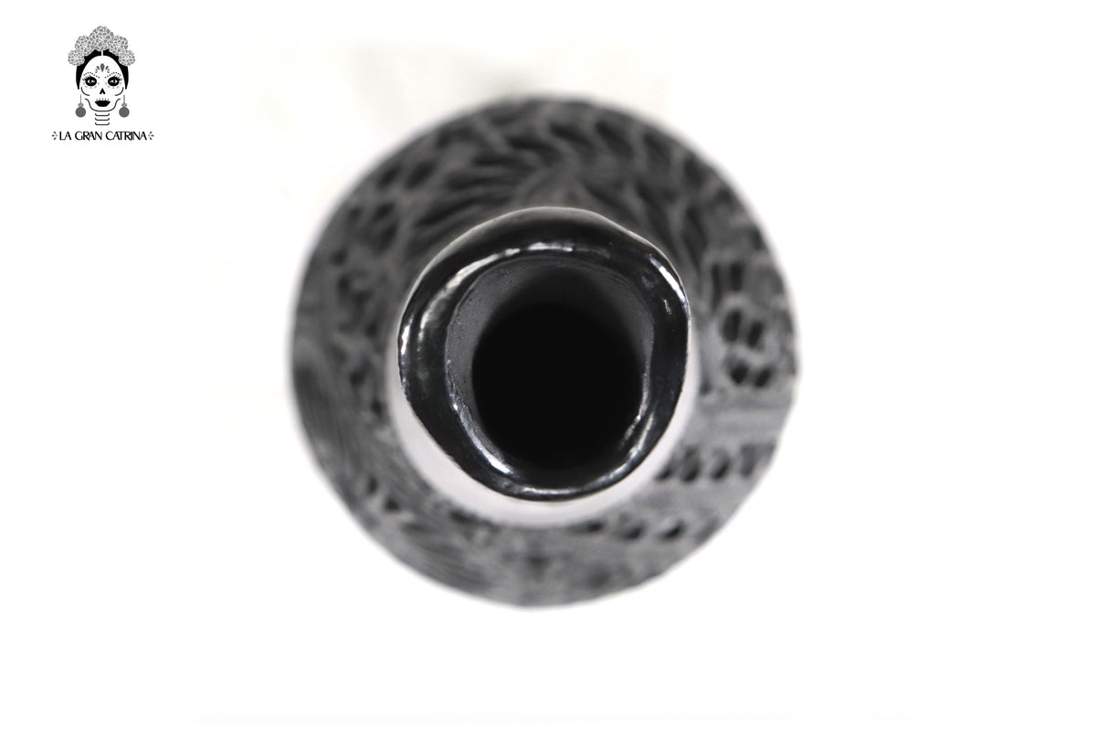 Jarrón &quot;Río grande&quot; Artesanal de Barro Negro 43 cm. 16.9 in.
