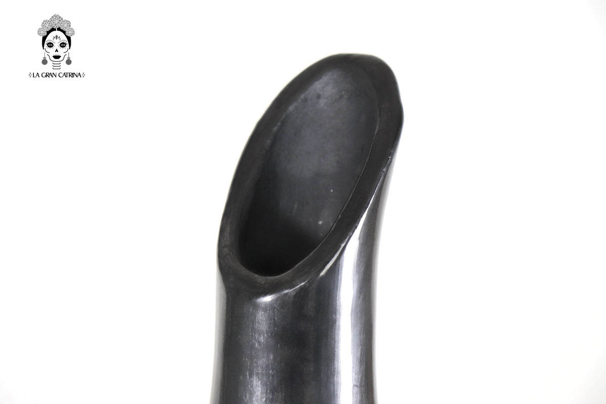 Jarrón &quot;Río grande&quot; Artesanal de Barro Negro 43 cm. 16.9 in.