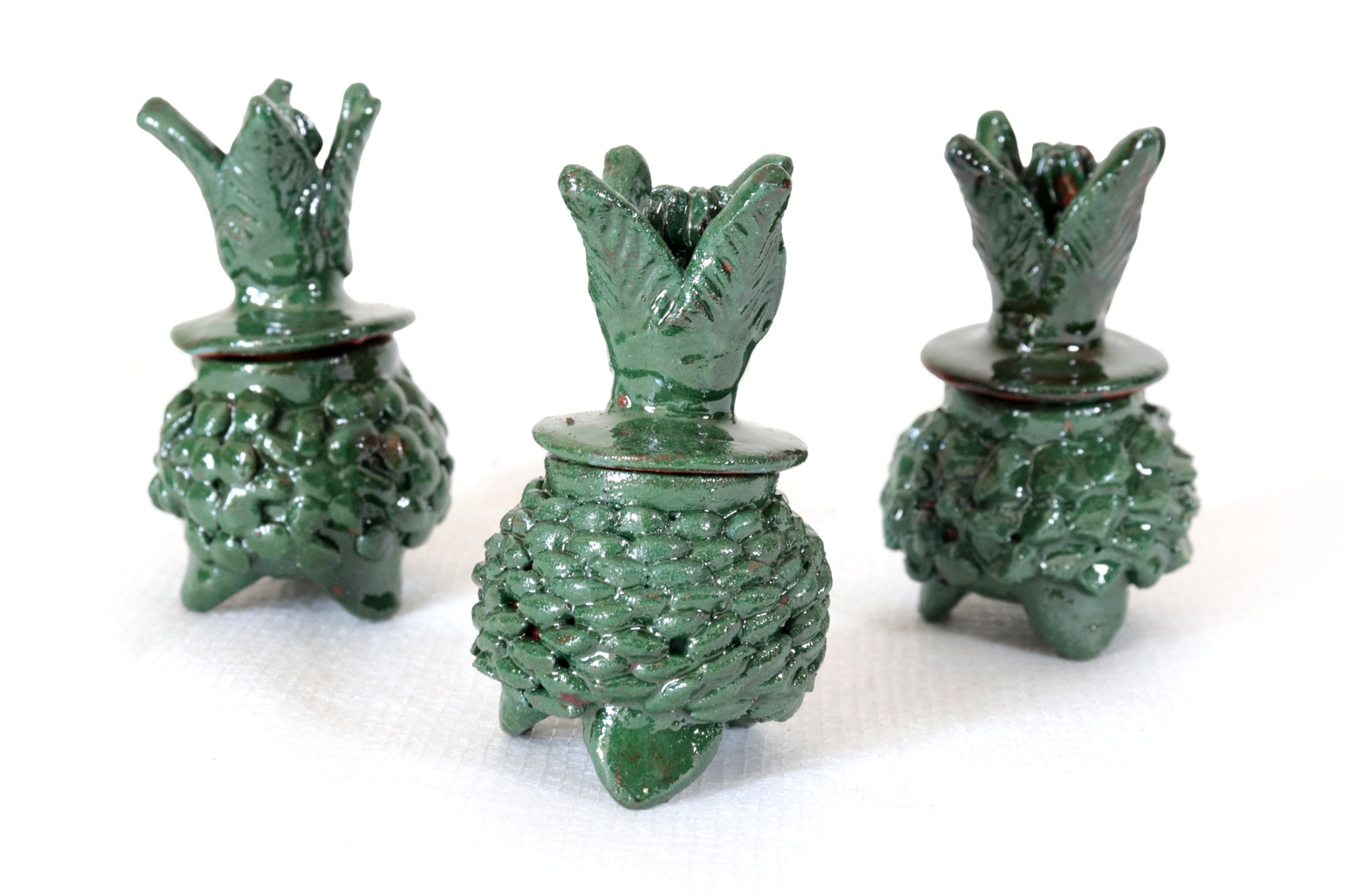 Set piña michoacana de barro - Verdes miniatura - 8 cm. 3.1 in ...