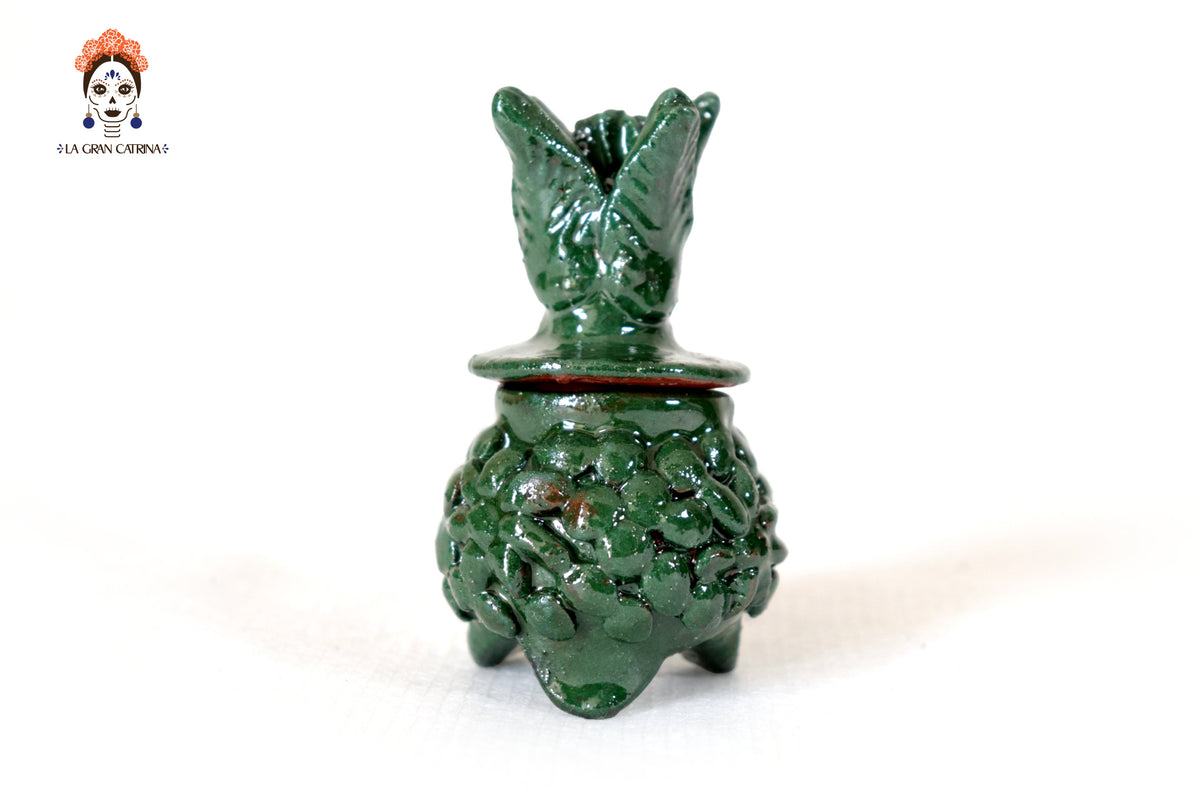 Set piña michoacana de barro - Verdes miniatura - 8 cm. 3.1 in. Piña