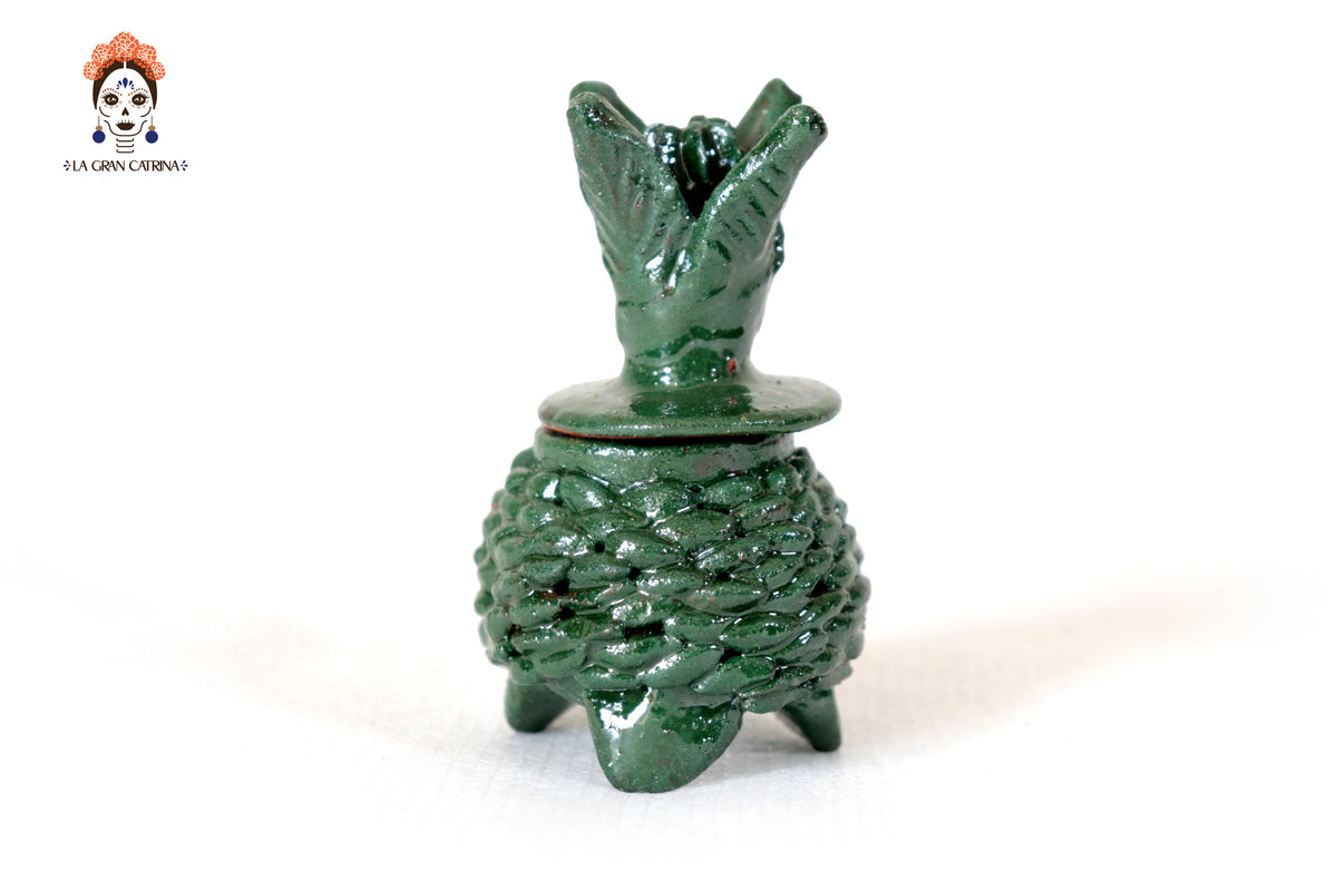 Set piña michoacana de barro - Verdes miniatura - 8 cm. 3.1 in. Piña
