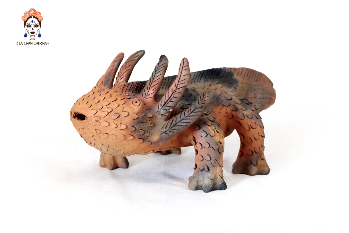 Axolote de Barro Natural - 40 Cm. 15.7 In.