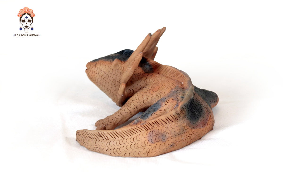 Axolote II de Barro Natural - 36 Cm. 14.1 In.