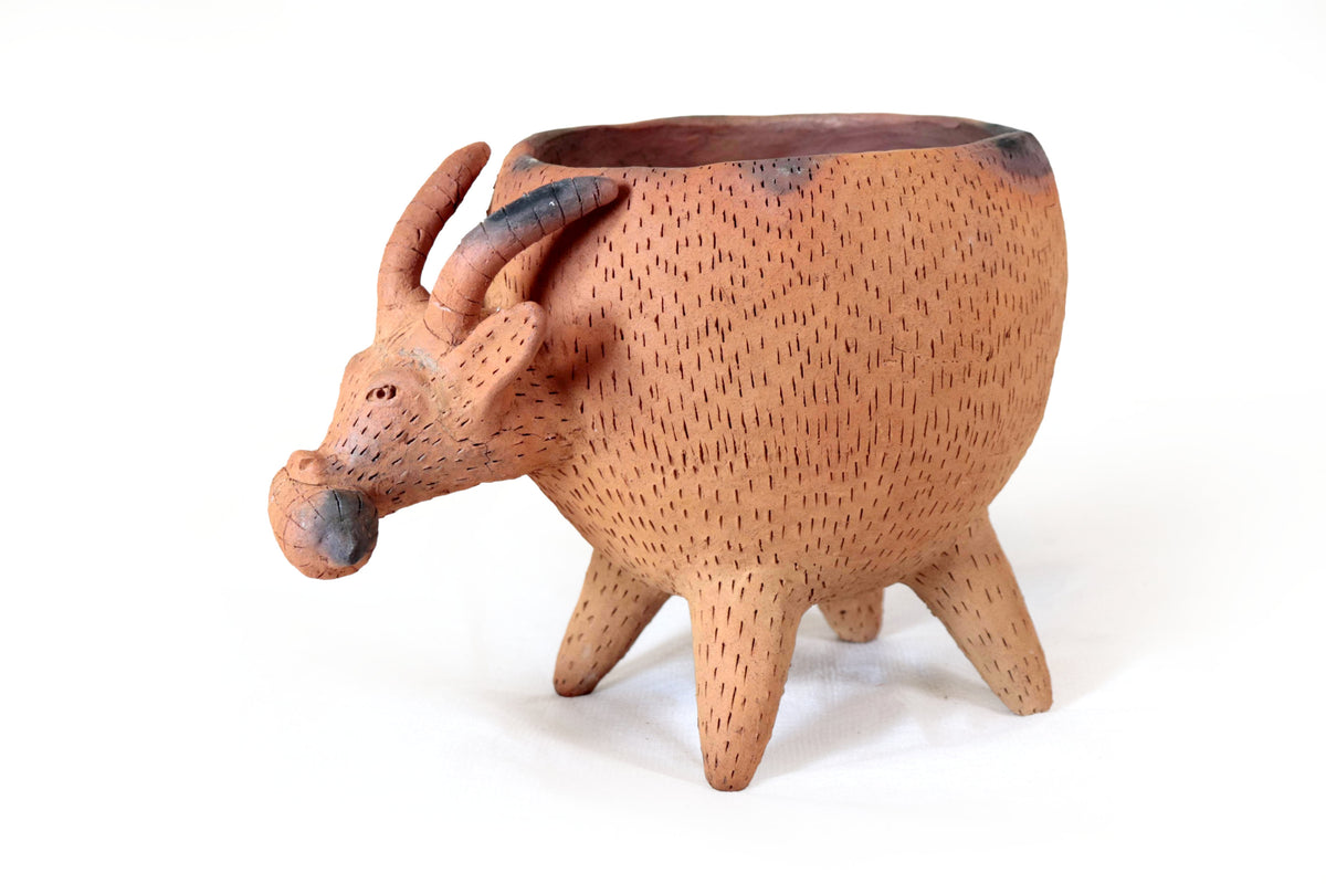 Maceta Impala de Barro Natural - 30.5 Cm. 12 In. Zipiajo
