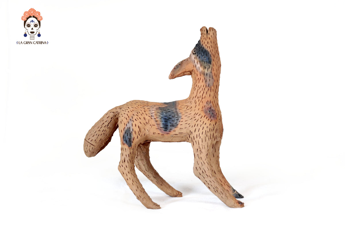 Coyotes de Barro Natural - 31 Cm. 12.2 In. - En producción Zipiajo