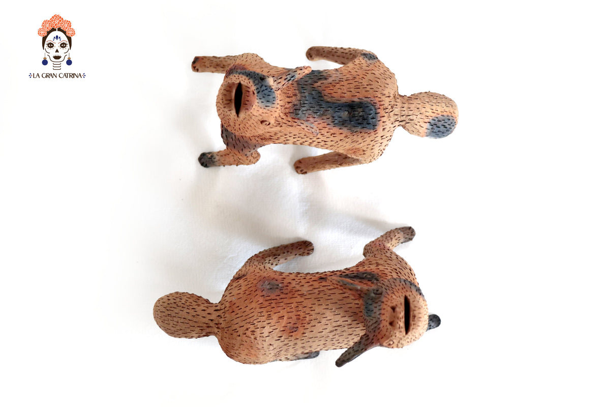 Coyotes de Barro Natural - 31 Cm. 12.2 In. - En producción Zipiajo