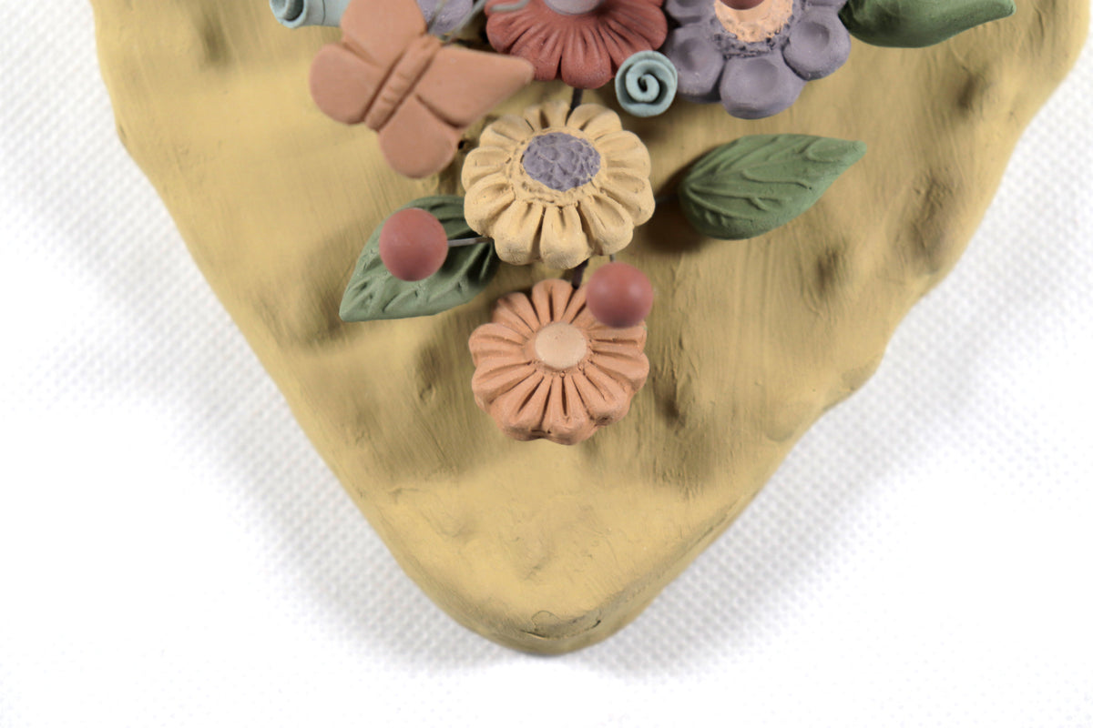 Nopal con Flores Artesanales - Arte Mexicano para Pared - 27.5 cm 10.8 in. Artesanía
