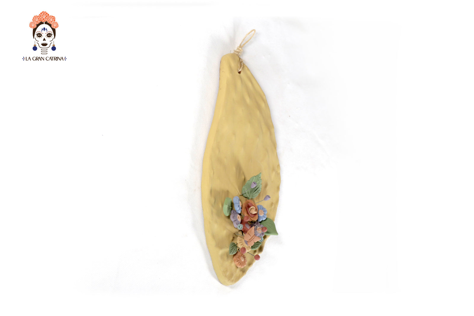 Nopal con Flores Artesanales - Arte Mexicano para Pared - 27.5 cm 10.8 in. Artesanía