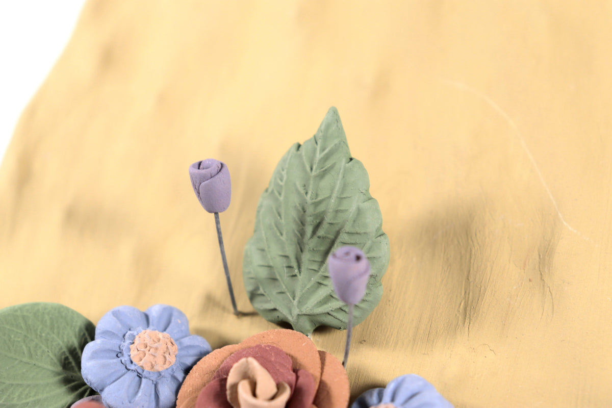 Nopal con Flores Artesanales - Arte Mexicano para Pared - 27.5 cm 10.8 in. Artesanía