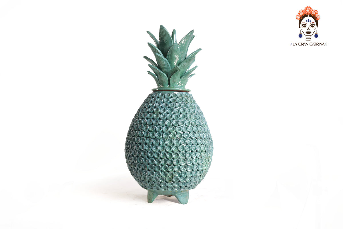 Piña Michoacana Turquesa con Flores Pequeñas - 65 cm. 26 in.