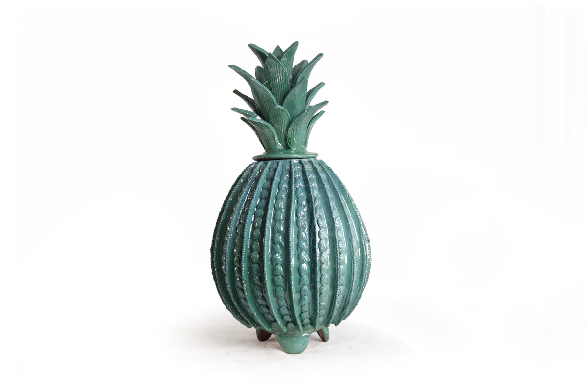 Piña Michoacana Turquesa Biznaga con Hojas - 65 cm. 26 in.