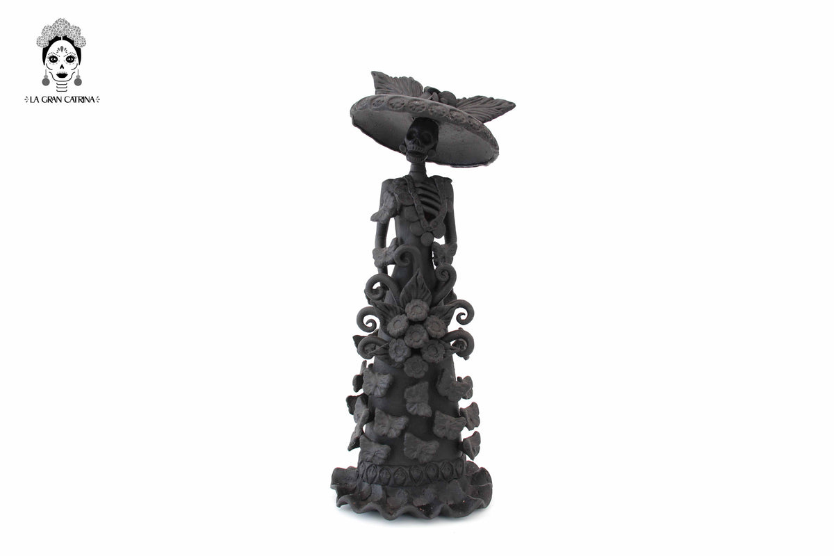 Pareja de Catrinas negras  - 30 cm. 12 in.