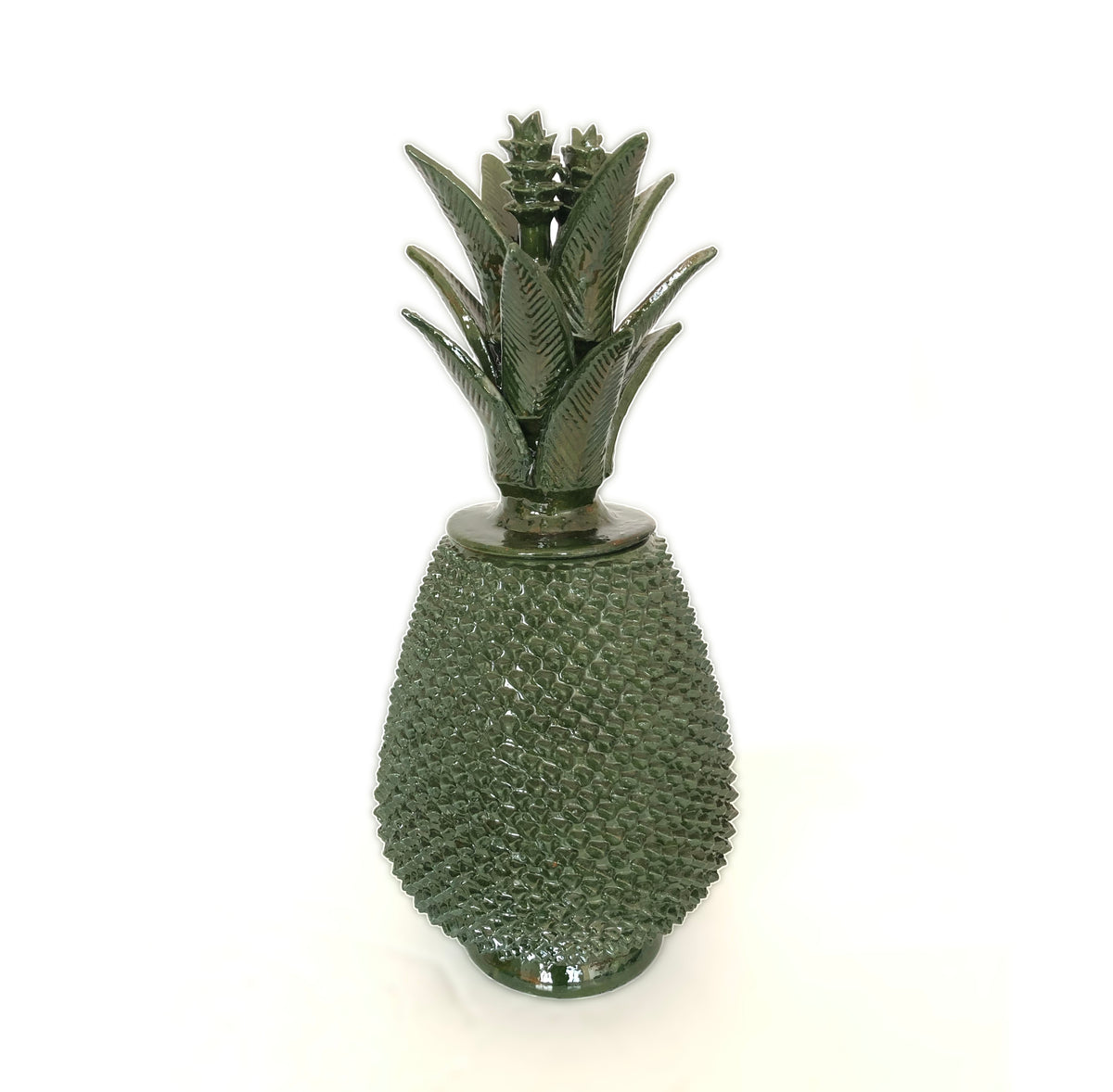 Piña michoacana de barro - Picos verdes - 50 cm. 20 in.
