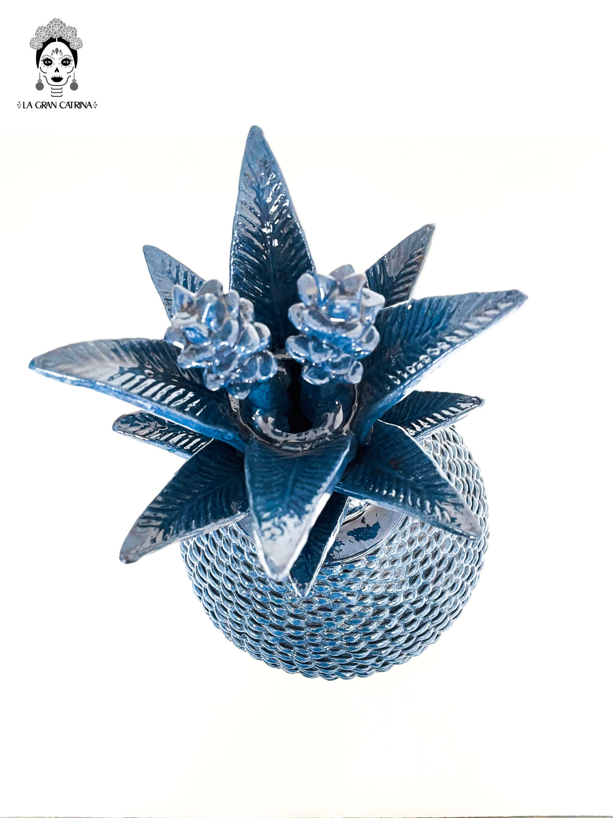 Piña michoacana de barro - Ladrillo azul - 50 cm. 20 in.