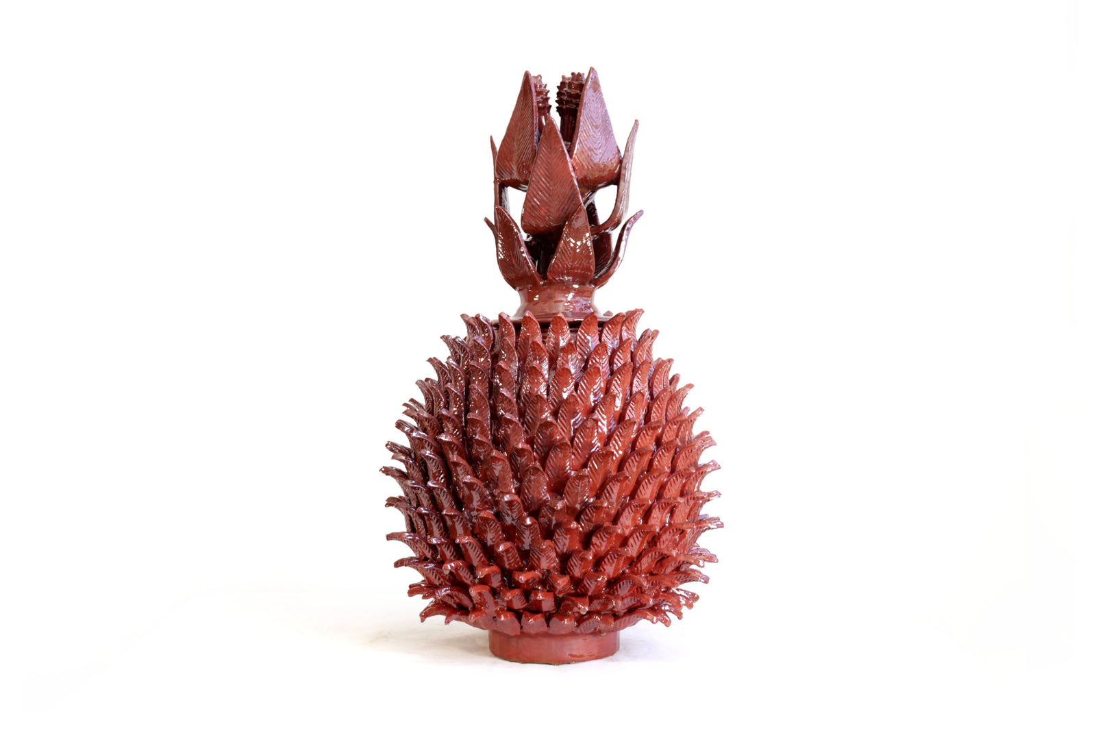 Piña roja de hojas de tapa curveada - 62 cm. 24.4 in. Piña
