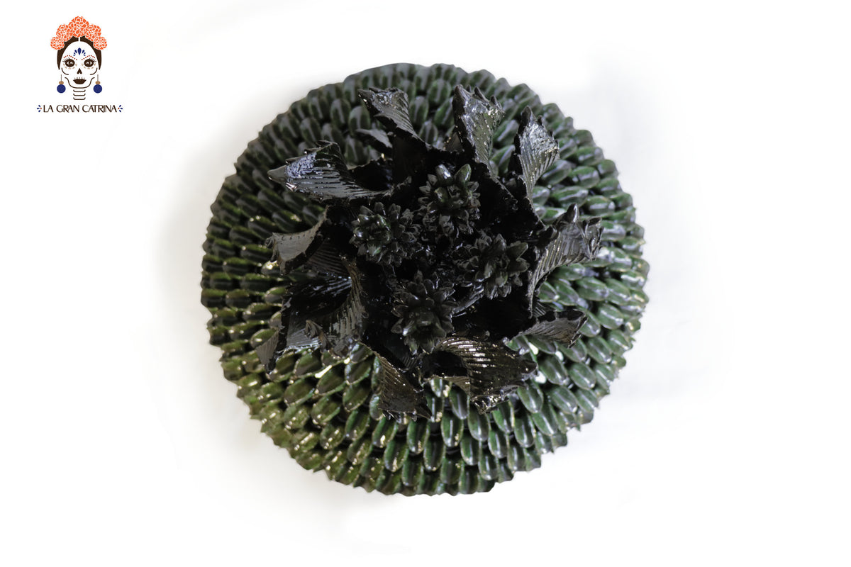Piña michoacana de barro - 65 cm. 25.5 in. - Verde de hojas anchas Piña