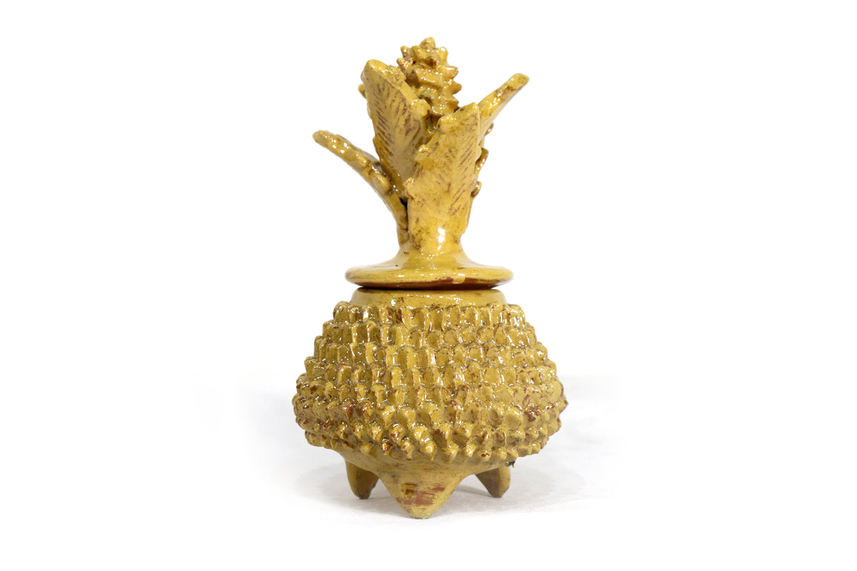 Piña amarilla de barro vidriado - 19 cm. 7.7 in.
