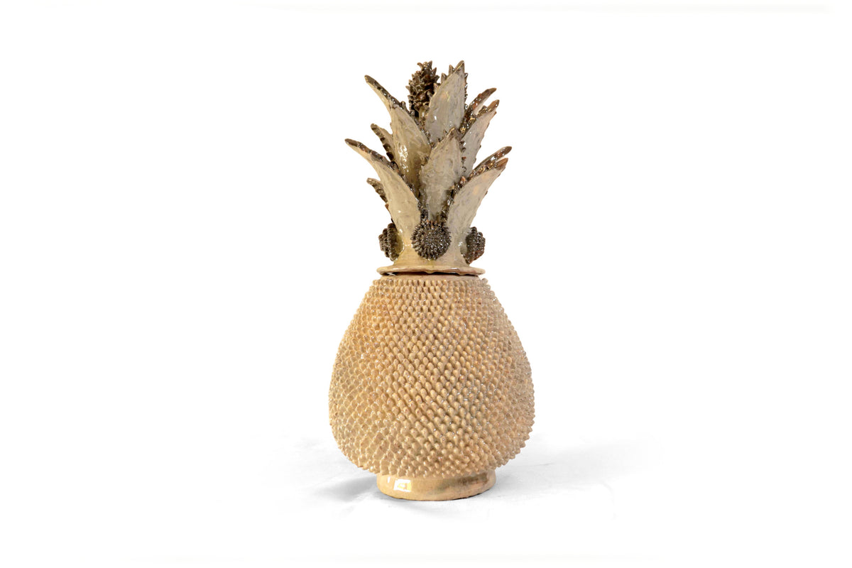 Piña michoacana de barro - Beige con picos - 47 cm. 19 in. - Artesanías ...