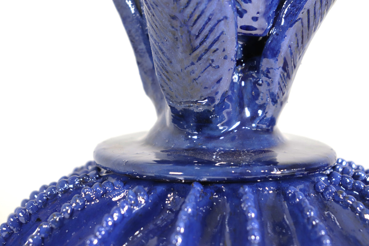 Piña michoacana de barro - Azul de biznaga - 32 cm. 13 in.