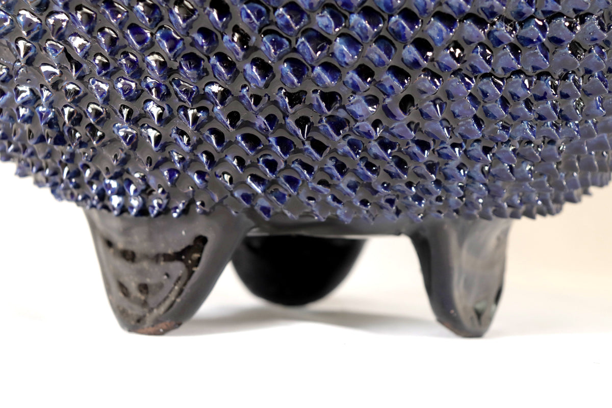 Piña michoacana de barro - Platillo azul - 57 cm. 23 in. Piña