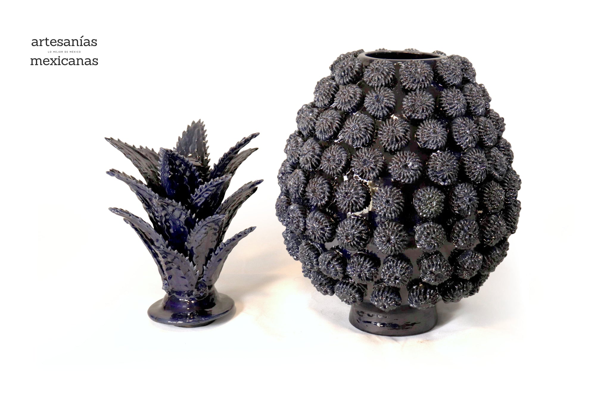 Piña michoacana de barro - Rosales azules - 69 cm. 27.7 in ...