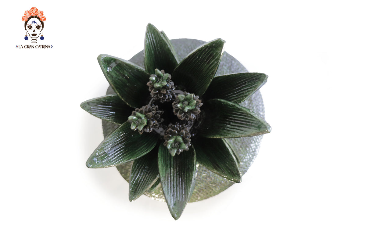 Piña michoacana de barro - 65 cm. 25.5 in. - Verde de picos Piña