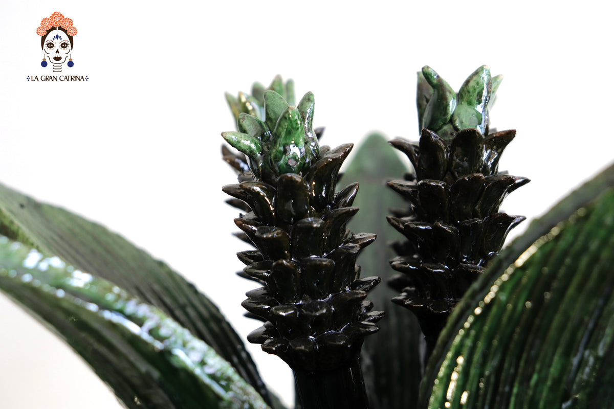 Piña michoacana de barro - 65 cm. 25.5 in. - Verde de picos Piña