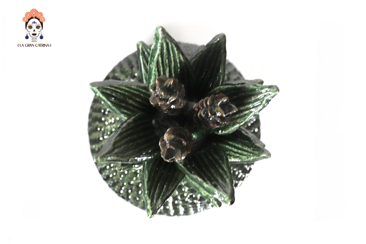 Piña michoacana de barro - 65 cm. 26 in. - Pétalos Verdes