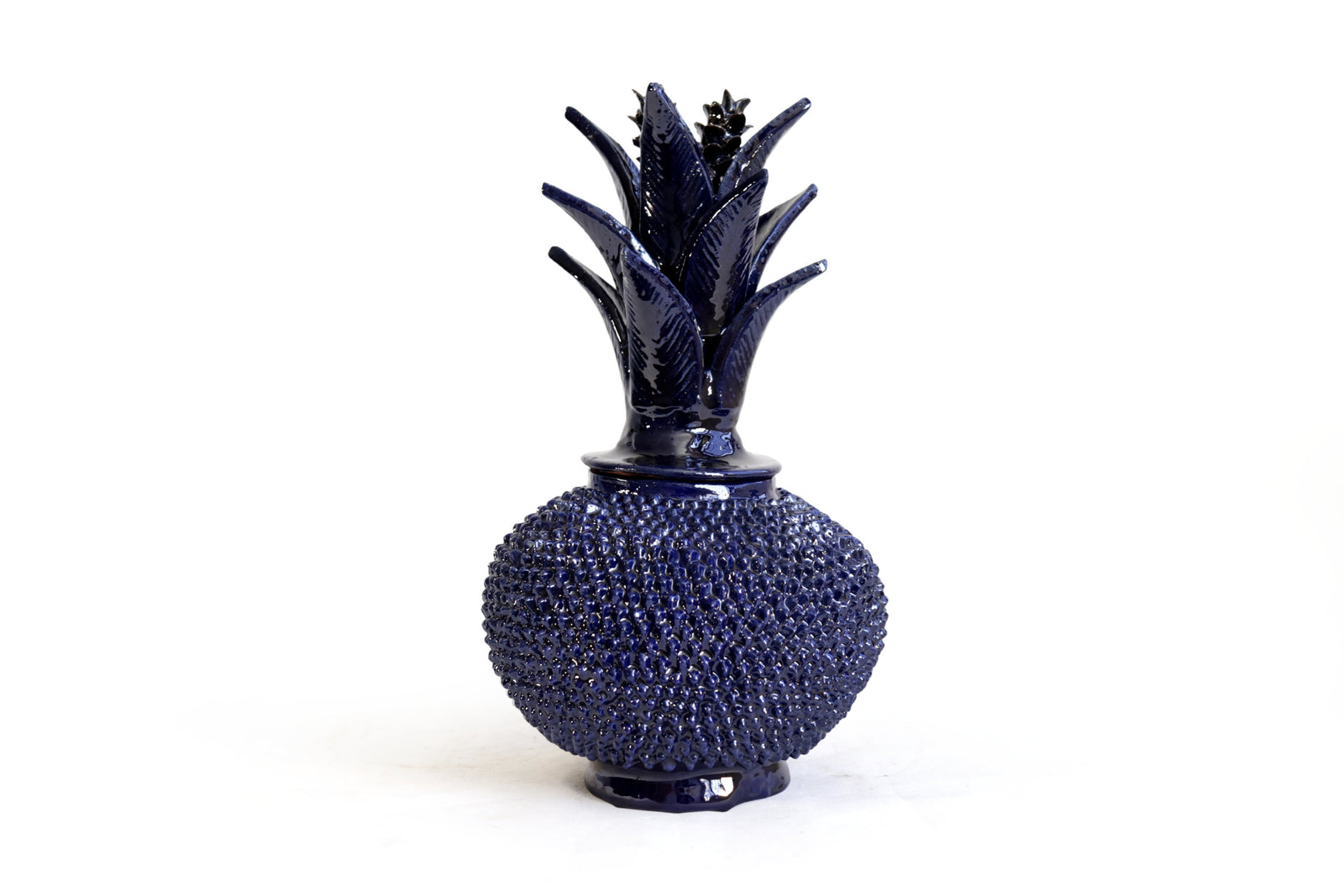 Piña michoacana de barro - Azul de picos - 32 cm. 13 in. Piña