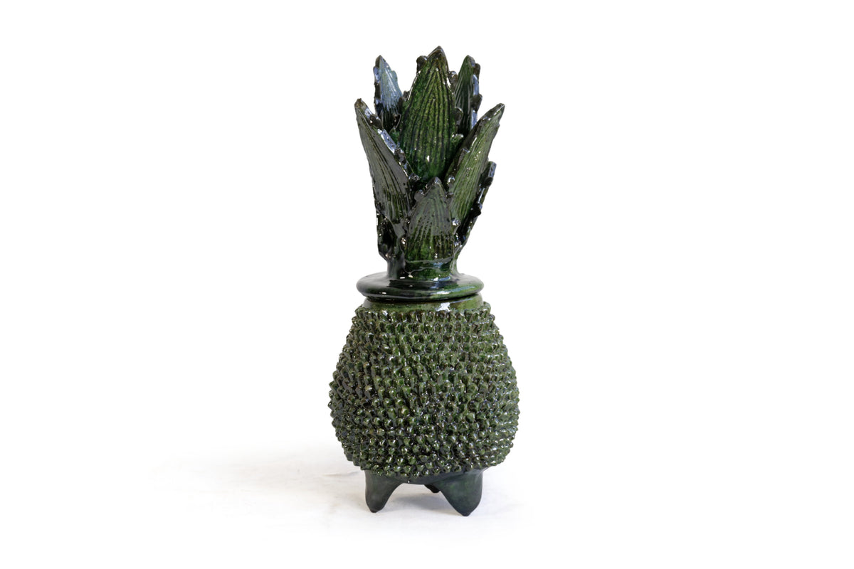 Piña michoacana de barro - Picos verdes - 28 cm. 11 in.