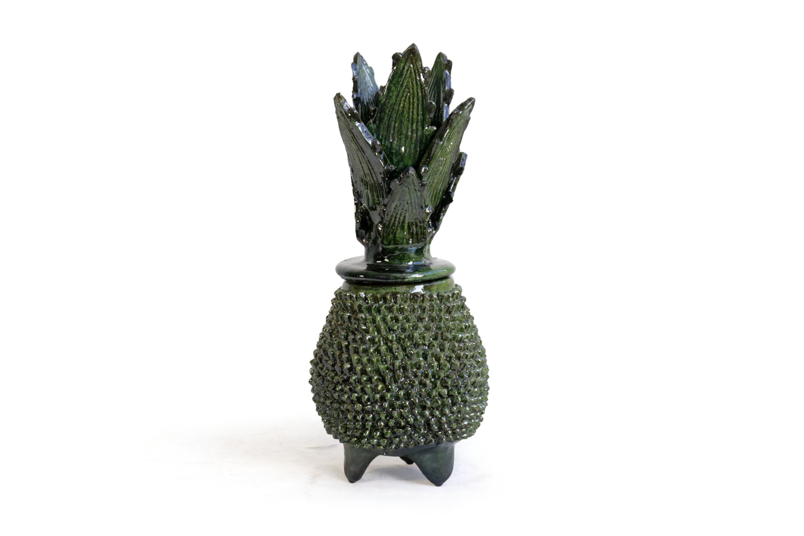 Piña michoacana de barro - Picos verdes - 28 cm. 11 in. Piña