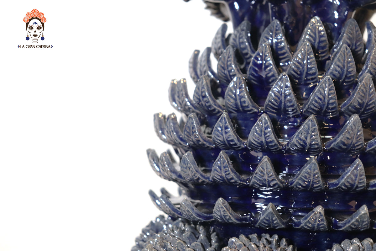 Piña michoacana de barro - Azul de concurso - 72 cm. 29 in. Piña