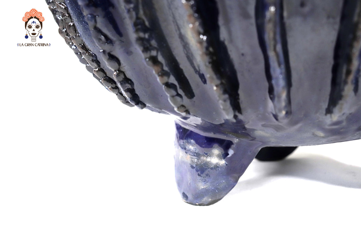 Piña michoacana de barro - 65 cm. 26 in. - Biznaga azul