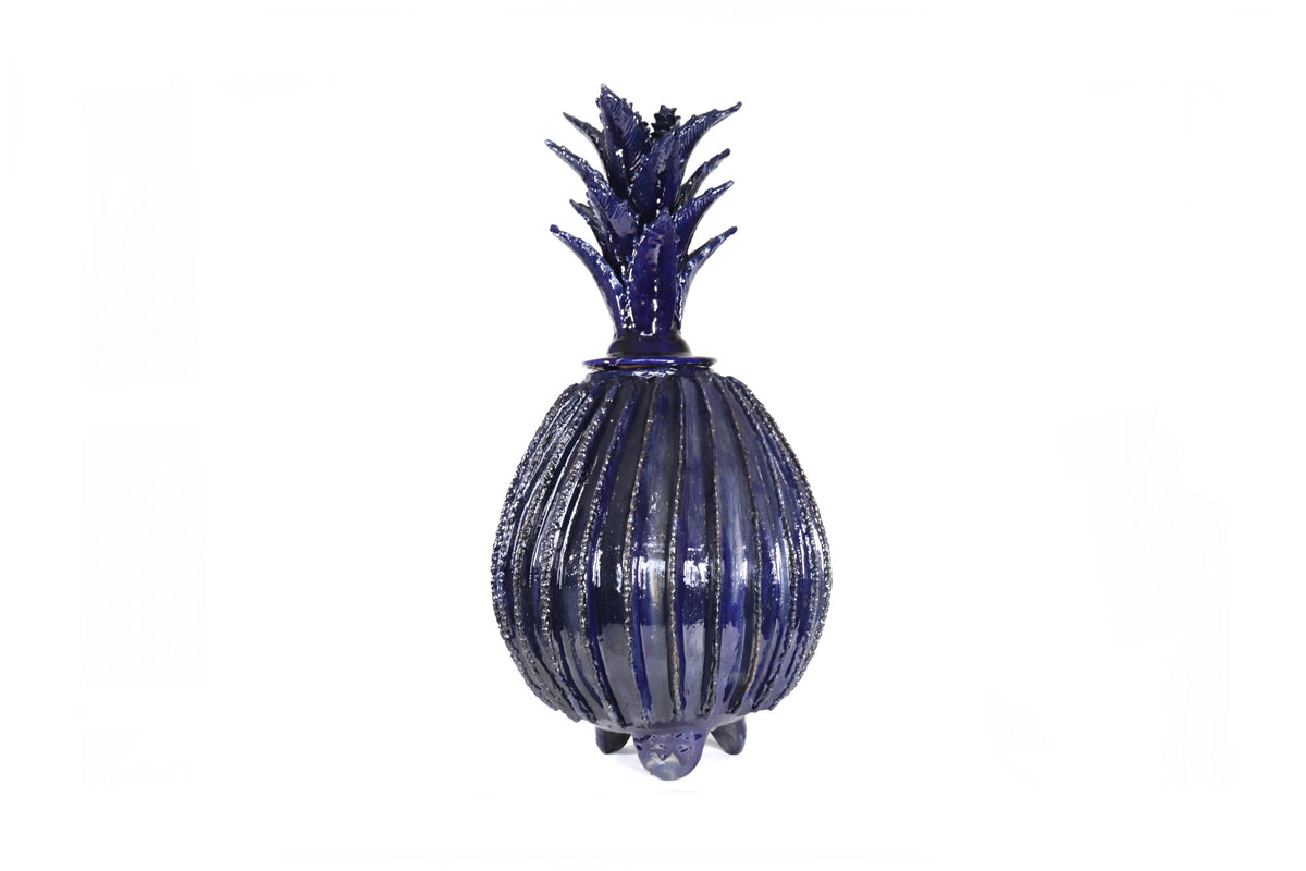 Piña michoacana de barro - 65 cm. 26 in. - Biznaga azul