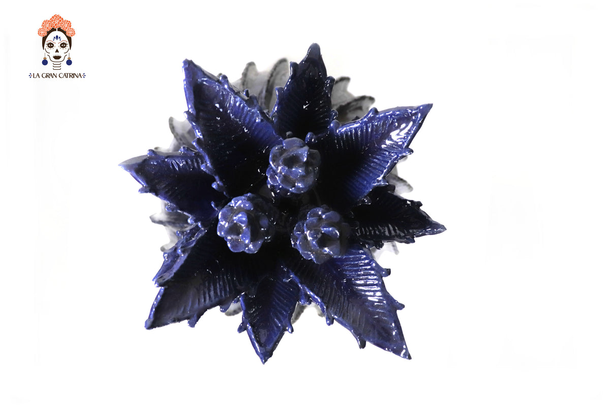 Piña michoacana de barro - 65 cm. 26 in. - Biznaga azul