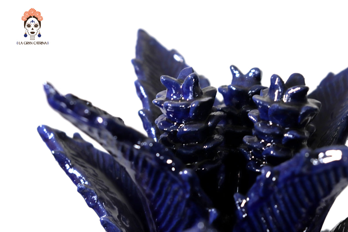 Piña michoacana de barro - 65 cm. 26 in. - Biznaga azul