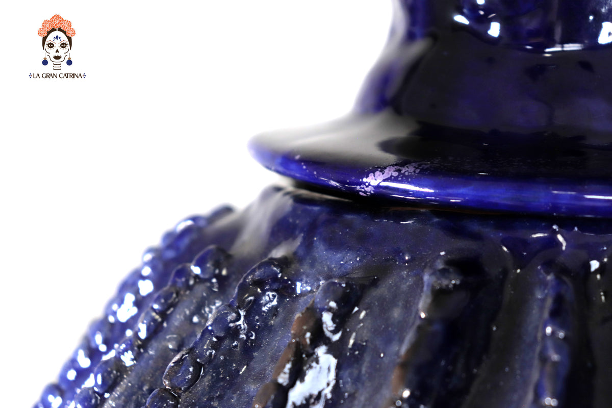 Piña michoacana de barro - 65 cm. 26 in. - Biznaga azul