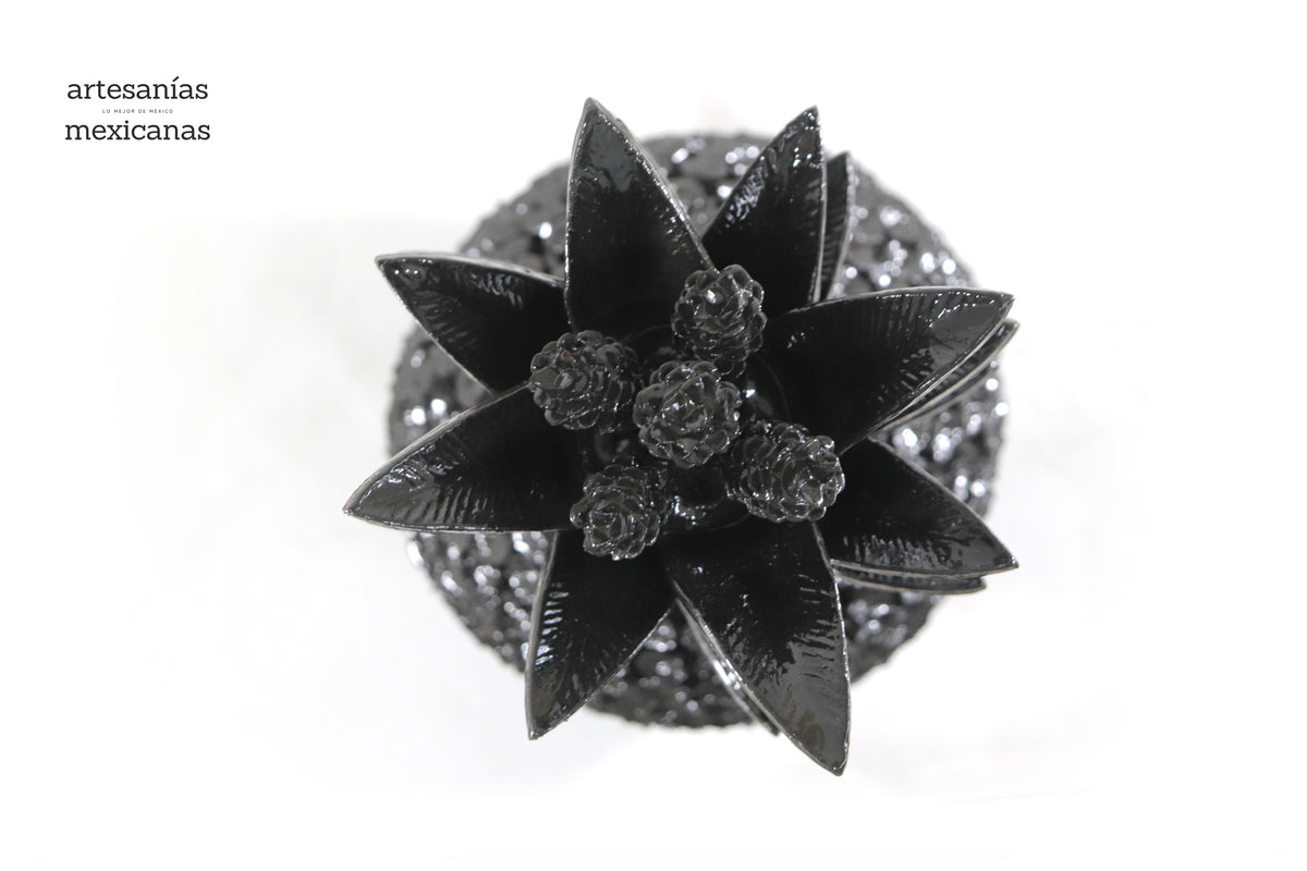 Piña negra de flores - 90 cm. 36 in.