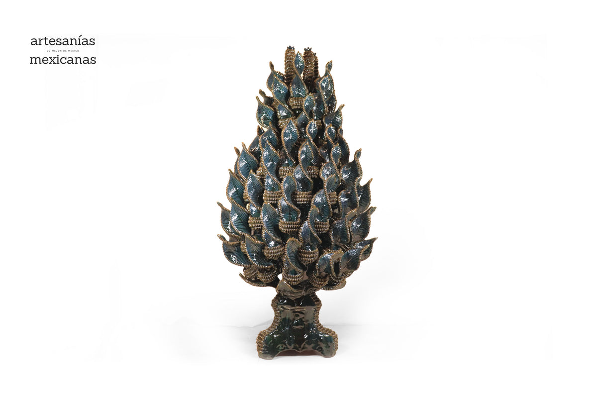 Piña michoacana de barro - Alga Marina - Pieza de concurso - 92 cm. 36 in. Piña