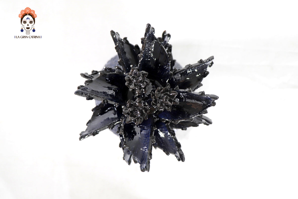 Piña azul de tejido de tapa ondulada - 50 cm. 20 in.