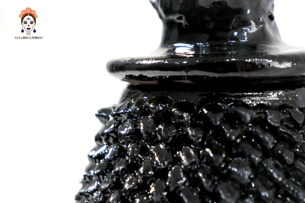 Piña michoacana de barro - Picos negros - 28 cm. 11 in.