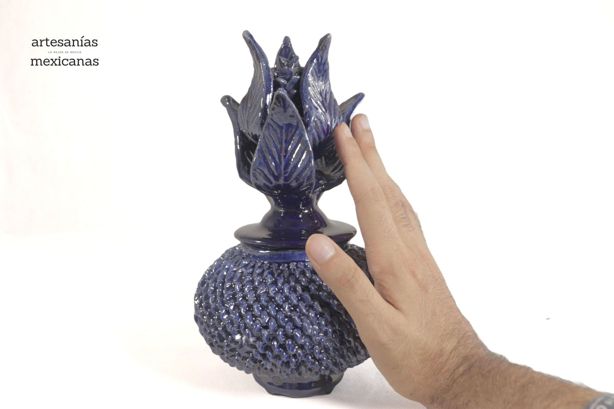 Piña Azul de Picos con Tapa Curveada - 21 cm. 8.5 in.