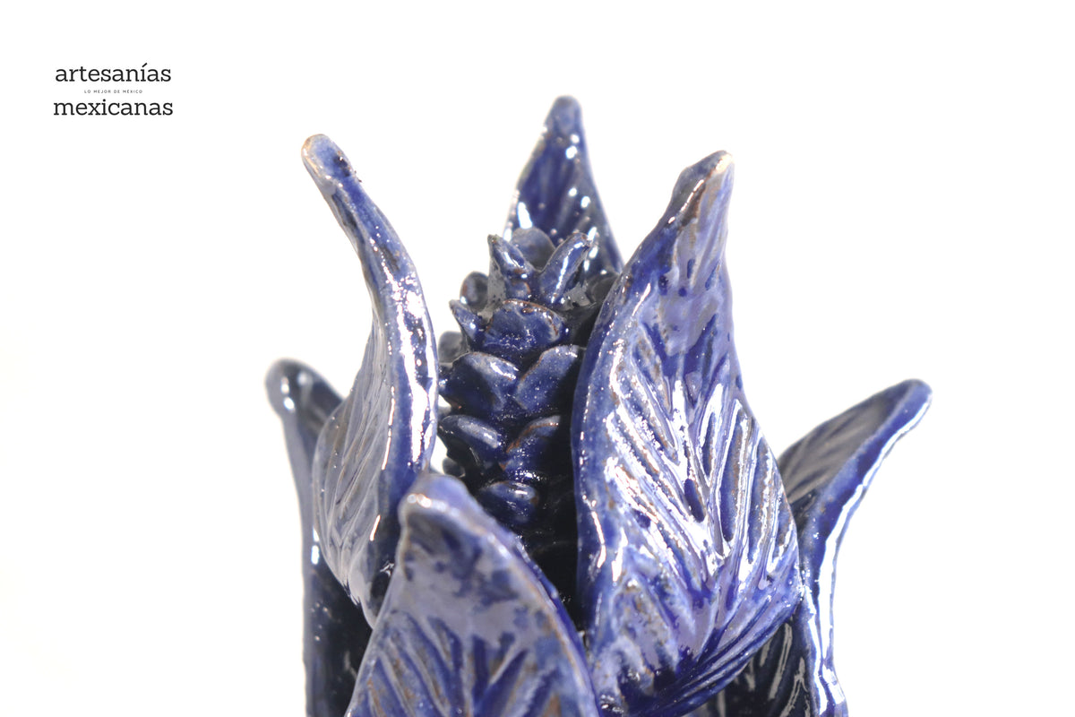 Piña Azul de Picos con Tapa Curveada - 21 cm. 8.5 in.