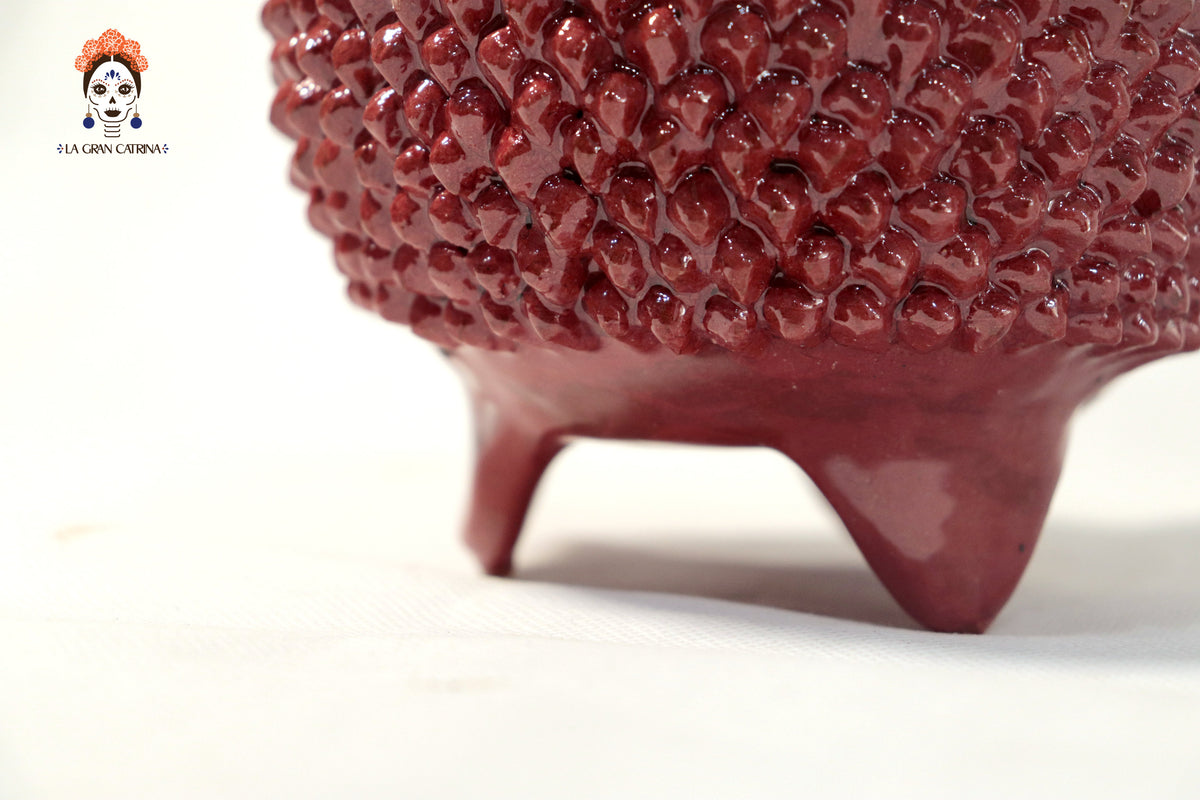 Piña michoacana de barro - Picos rojos - 28 cm. 11 in.