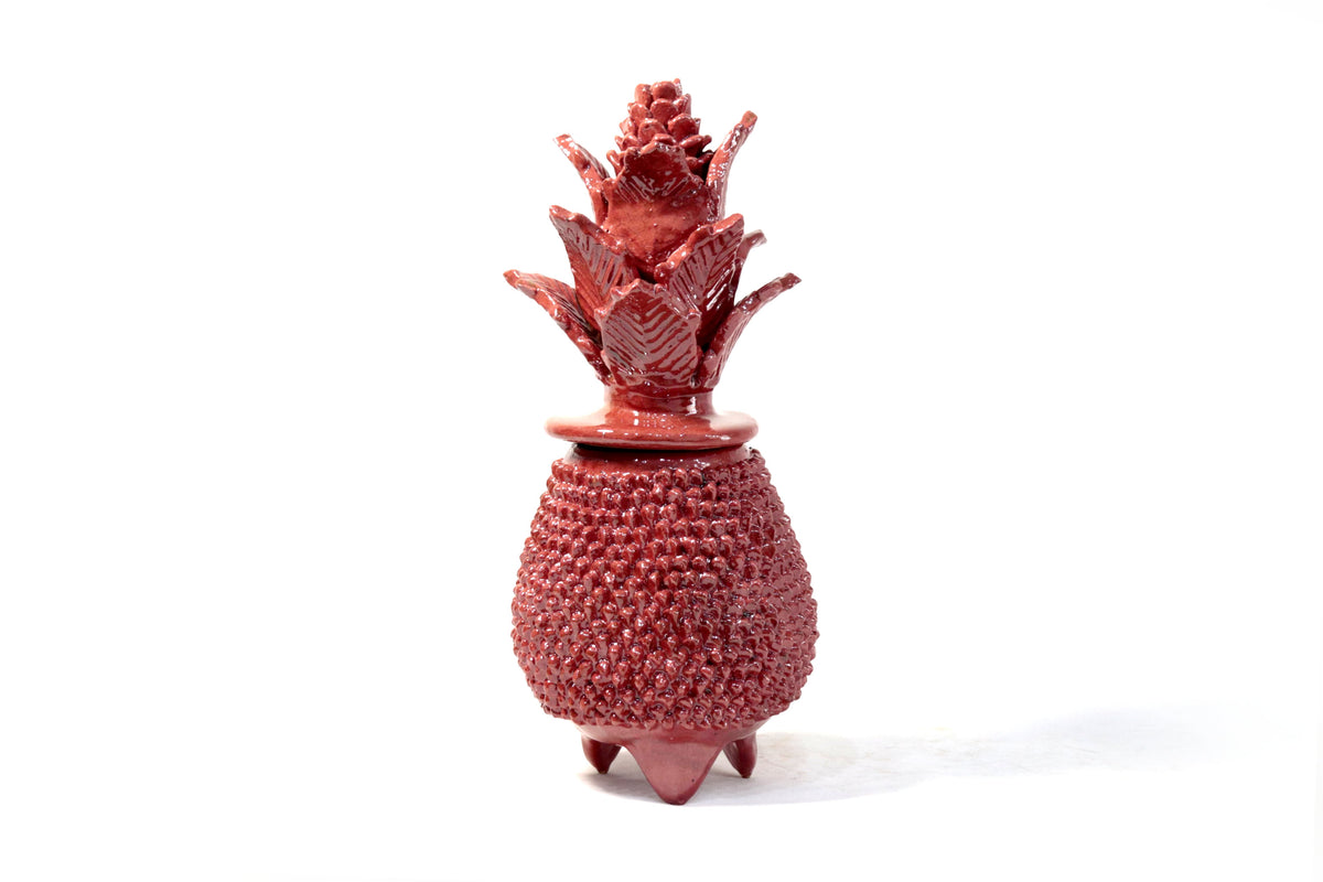 Piña michoacana de barro - Picos rojos - 28 cm. 11 in.