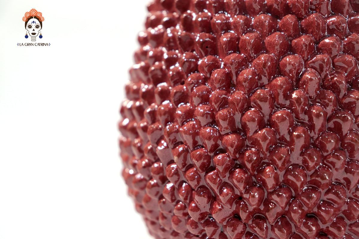 Piña michoacana de barro - Picos rojos - 28 cm. 11 in.