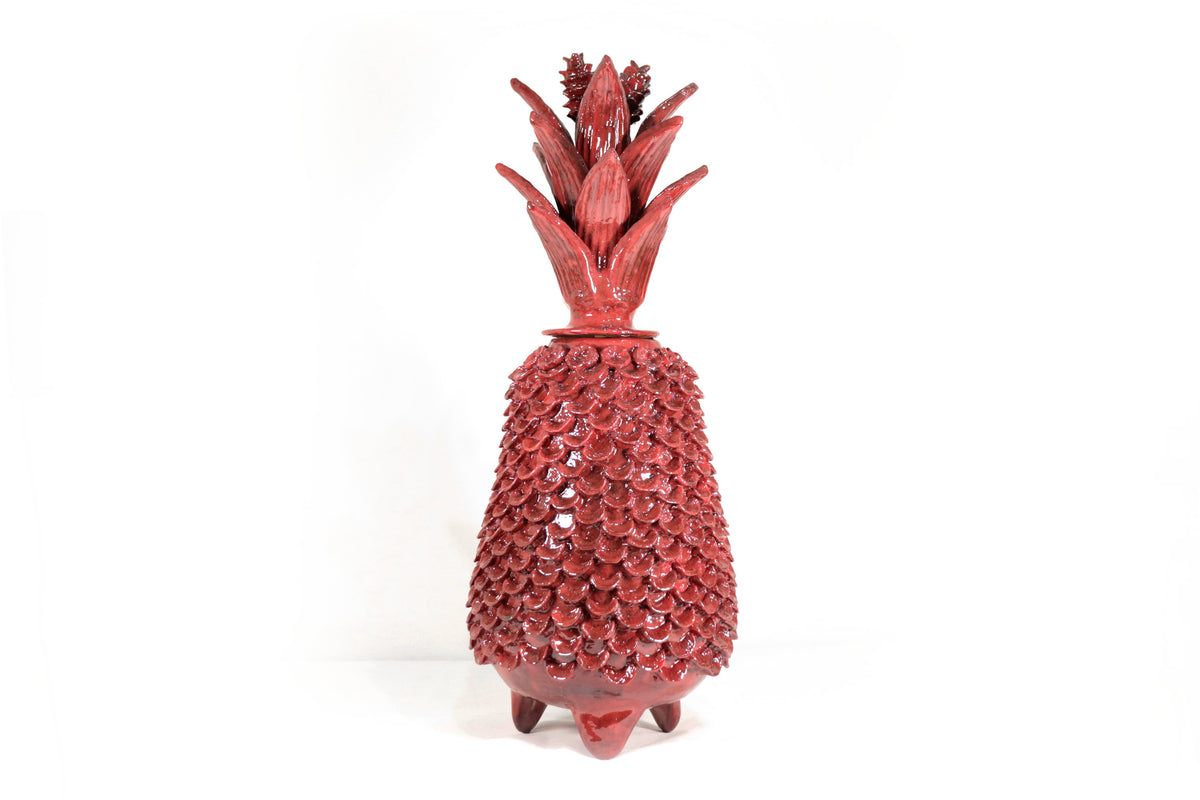Piña michoacana de barro - Papaya Roja - 55 cm. 22 in.