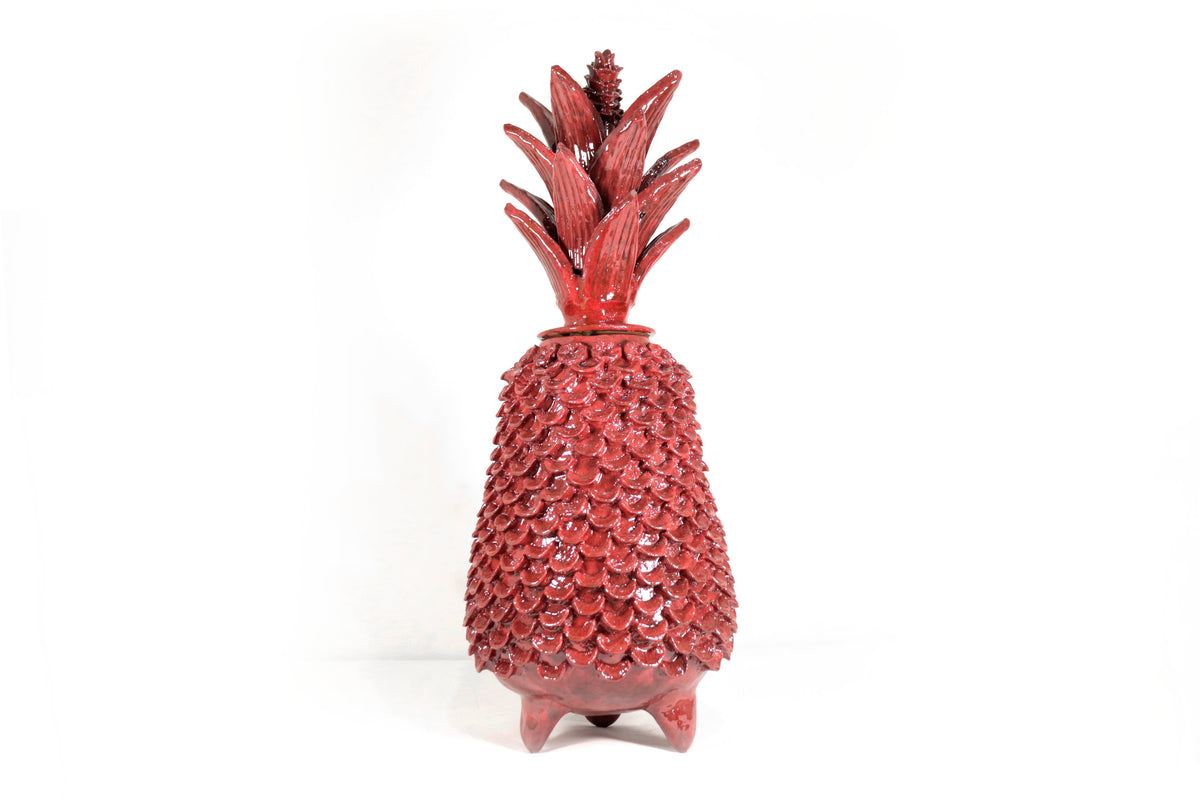 Piña michoacana de barro - Papaya Roja - 55 cm. 22 in.