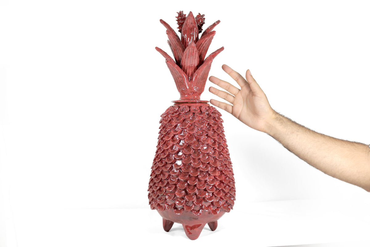 Piña michoacana de barro - Papaya Roja - 55 cm. 22 in.
